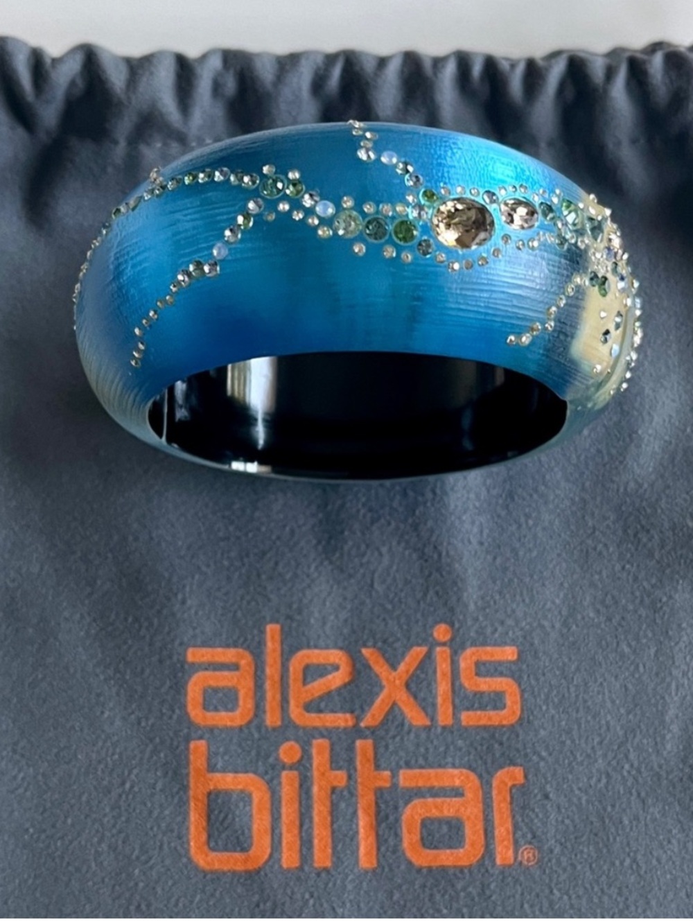 Alexis Bittar Turquoise Blue Crystal-Embellished Bangle